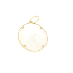 Roman Joyero Colgantes<Medalla SARRIA virgen niña en oro amarillo 18 ktes y nácar