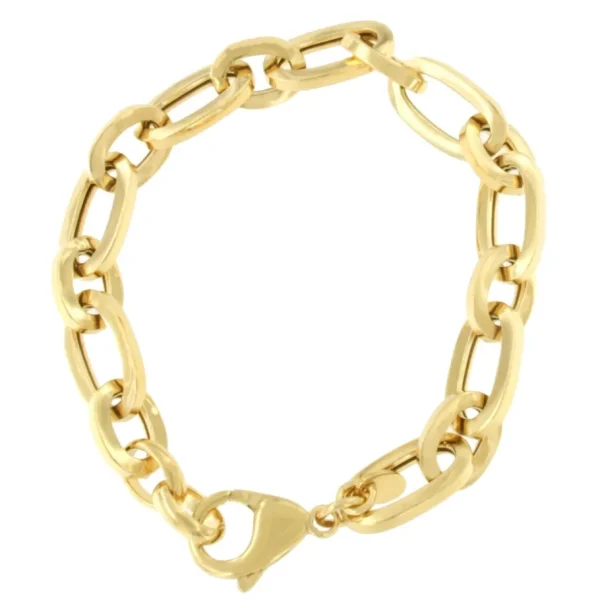 Roman Joyero Pulseras<MERIDA pulsera plata 1ª ley bañada oro eslabones ovalados
