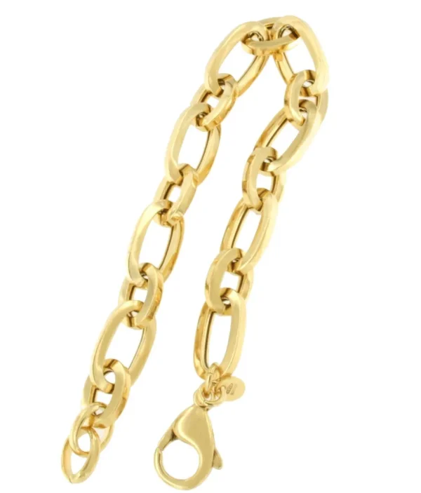 Roman Joyero Pulseras<MERIDA pulsera plata 1ª ley bañada oro eslabones ovalados