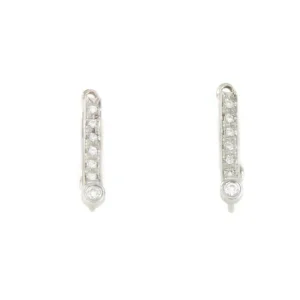 Roman Joyero Pendientes<MIKRO alargador corto de oro blanco de 18 kilates y brillantes
