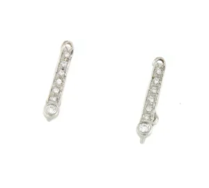 Roman Joyero Pendientes<MIKRO alargador corto de oro blanco de 18 kilates y brillantes
