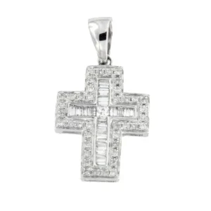 Roman Joyero Colgantes<MISTRAL, cruz de oro blanco y diamantes