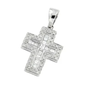 Roman Joyero Colgantes<MISTRAL, cruz de oro blanco y diamantes