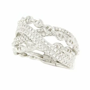 Roman Joyero Anillos<MODENA anillo de alianzas entrecruzadas con brillantes en oro