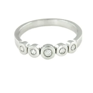 Roman Joyero Anillos<MORELLA, alianza de oro blanco y diamantes