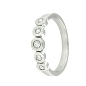 Roman Joyero Anillos<MORELLA, alianza de oro blanco y diamantes