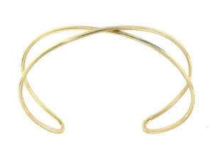 Roman Joyero Pulseras<NATT, pulsera rígida de plata dorada semi cerrada.