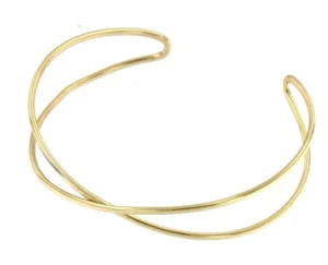Roman Joyero Pulseras<NATT, pulsera rígida de plata dorada semi cerrada.