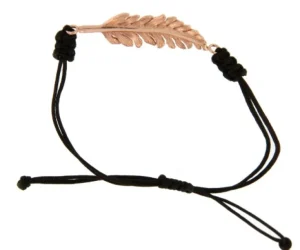 Roman Joyero Pulseras<NEGRO, pulsera de macramé con plata rosada.