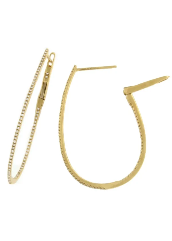 Roman Joyero Pendientes<NISAN argollas de brillantes en oro amarillo o blanco de 18 ktes