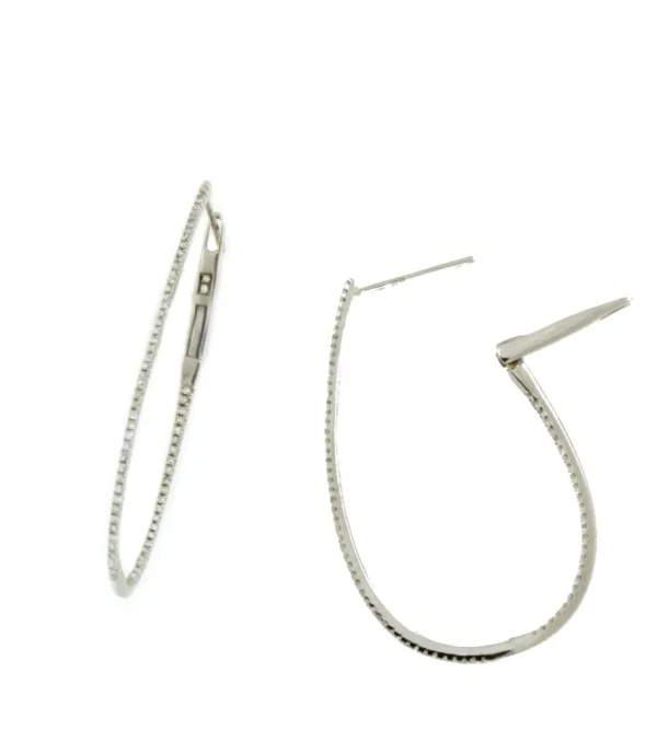 Roman Joyero Pendientes<NISAN argollas de brillantes en oro amarillo o blanco de 18 ktes
