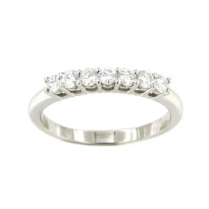 Roman Joyero Anillos<NOYA, media alianza oro blanco 18 ktes en brillantes