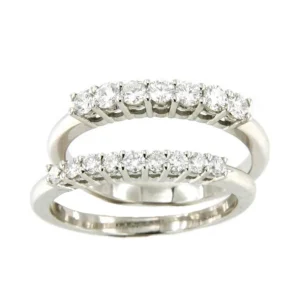 Roman Joyero Anillos<NOYA, media alianza oro blanco 18 ktes en brillantes