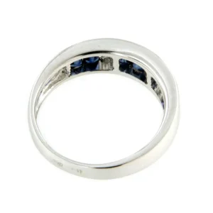Roman Joyero Anillos<ORITAN alianza oro 18k de zafiros y diamantes en baguettes