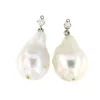 Roman Joyero Pendientes<OSTRA pareja de perla cultivada Indonesia barroca de 25X13 pasada