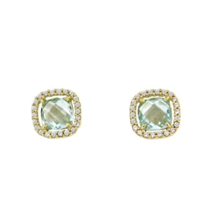 Roman Joyero Pendientes<Pendiente ACAMAR topacio azul con circonitas en oro de 18 ktes