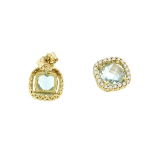 Roman Joyero Pendientes<Pendiente ACAMAR topacio azul con circonitas en oro de 18 ktes