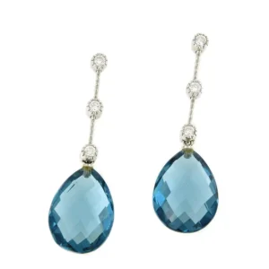 Roman Joyero Pendientes<Pendiente ACIERTO desmontable en oro de blanco de 18 ktes e hilera de brillantes