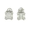 Roman Joyero Pendientes<Pendiente ALCALA corto de oro blanco con diamantes y forma cuadrada