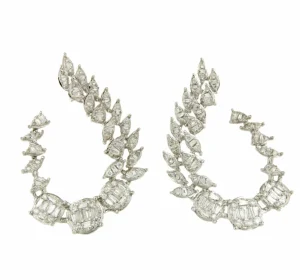 Roman Joyero Pendientes<Pendiente AMOROSO en oro blanco 18 ktes brillantes y baguettes