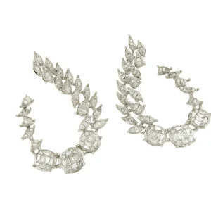 Roman Joyero Pendientes<Pendiente AMOROSO en oro blanco 18 ktes brillantes y baguettes