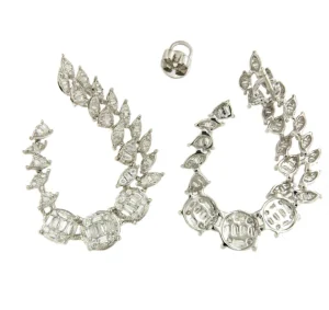 Roman Joyero Pendientes<Pendiente AMOROSO en oro blanco 18 ktes brillantes y baguettes