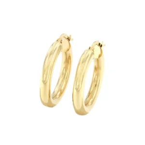 Roman Joyero Pendientes<Pendiente AVISPADO aros o argollas lisas en oro amarillo de 18 ktes