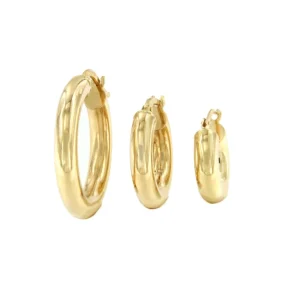 Roman Joyero Pendientes<Pendiente AVISPADO aros o argollas lisas en oro amarillo de 18 ktes