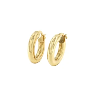 Roman Joyero Pendientes<Pendiente AVISPADO aros o argollas lisas en oro amarillo de 18 ktes