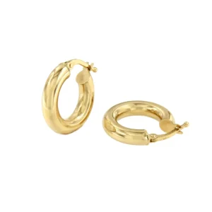 Roman Joyero Pendientes<Pendiente AVISPADO aros o argollas lisas en oro amarillo de 18 ktes