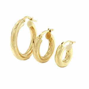 Roman Joyero Pendientes<Pendiente AVISPADO aros o argollas lisas en oro amarillo de 18 ktes