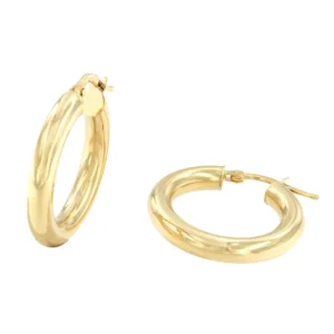 Roman Joyero Pendientes<Pendiente AVISPADO aros o argollas lisas en oro amarillo de 18 ktes