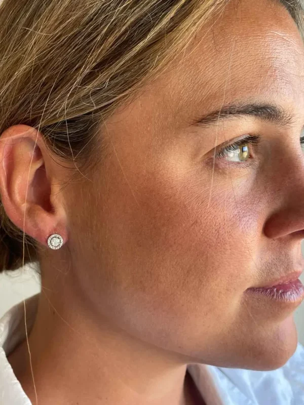 Roman Joyero Pendientes<Pendiente BORNO desmontables en oro blanco 18 ktes con brillantes