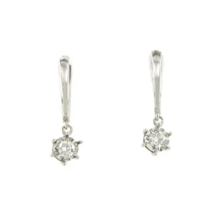 Roman Joyero Pendientes<Pendiente BOURGES argolla colgantes de brillantes en oro blanco 18 ktes
