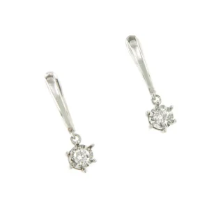 Roman Joyero Pendientes<Pendiente BOURGES argolla colgantes de brillantes en oro blanco 18 ktes