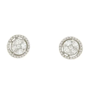 Roman Joyero Pendientes<Pendiente BRENES desmontables en oro blanco 18 ktes con brillantes
