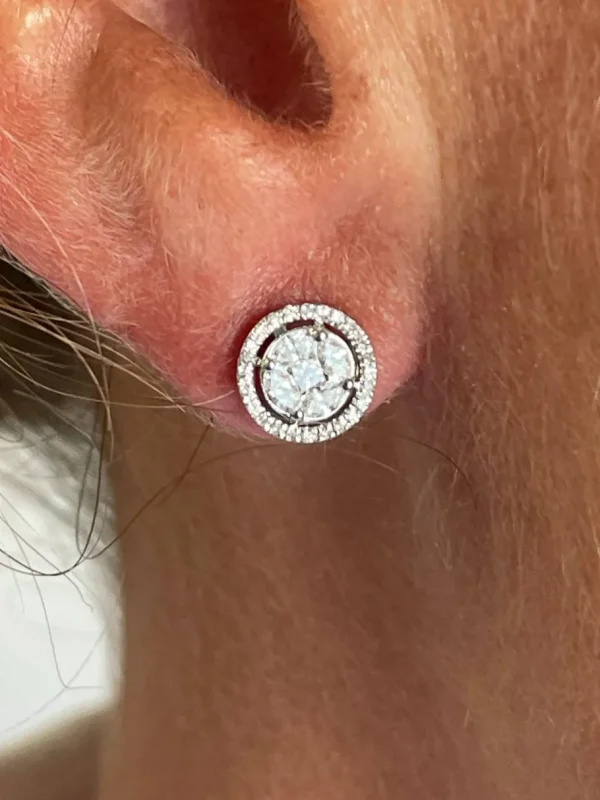 Roman Joyero Pendientes<Pendiente BRENES desmontables en oro blanco 18 ktes con brillantes
