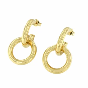Roman Joyero Pendientes<Pendiente BUFON argollas aros colgantes en oro amarillo de 18 ktes