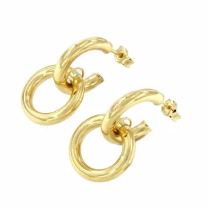Roman Joyero Pendientes<Pendiente BUFON argollas aros colgantes en oro amarillo de 18 ktes