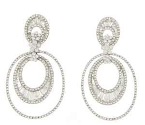 Roman Joyero Pendientes<Pendiente BUHO en oro blanco con brillantes y argollones grandes
