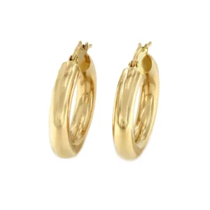 Roman Joyero Pendientes<Pendiente BULERIA aros o argolla en oro amarillo liso de 18 ktes.