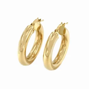 Roman Joyero Pendientes<Pendiente BULERIA aros o argolla en oro amarillo liso de 18 ktes.