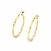 Roman Joyero Pendientes<Pendiente CAMPERO argollas oro 18 ktes retorcidas y planas