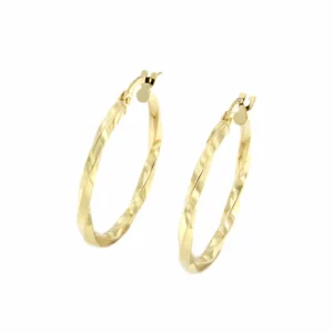 Roman Joyero Pendientes<Pendiente CAMPERO argollas oro 18 ktes retorcidas y planas