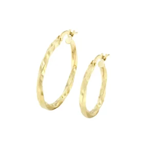 Roman Joyero Pendientes<Pendiente CAMPERO argollas oro 18 ktes retorcidas y planas