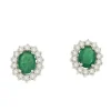 Roman Joyero Pendientes<Pendiente CARIBEÑO roseta de esmeralda y brillantes en oro blanco