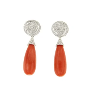 Roman Joyero Pendientes<Pendiente CARMINA desmontables de oro blanco 18 ktes con brillantes