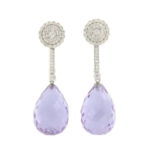 Roman Joyero Pendientes<Pendiente CATALINA desmontables de oro blanco 18 ktes con brillantes