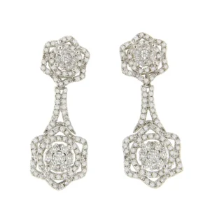 Roman Joyero Pendientes<Pendiente CELIA desmontable largo con brillantes en oro blanco