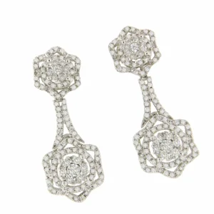 Roman Joyero Pendientes<Pendiente CELIA desmontable largo con brillantes en oro blanco